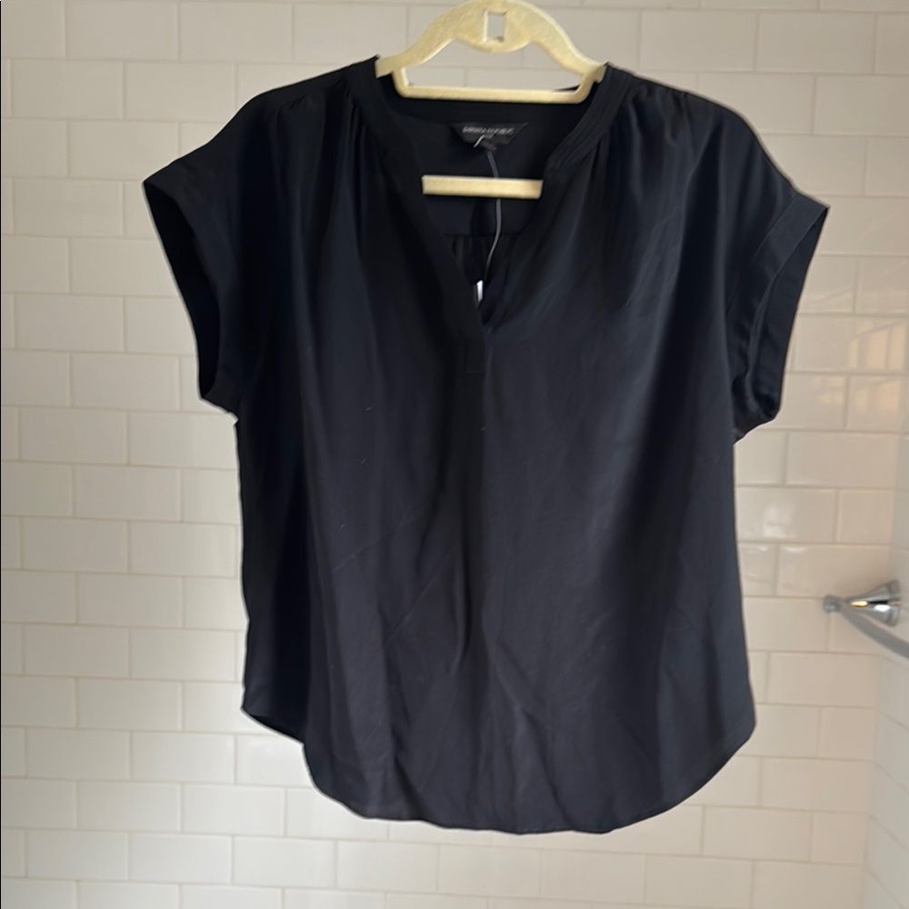 Banana Republic Black Silk Blouse with Relaxed Fit